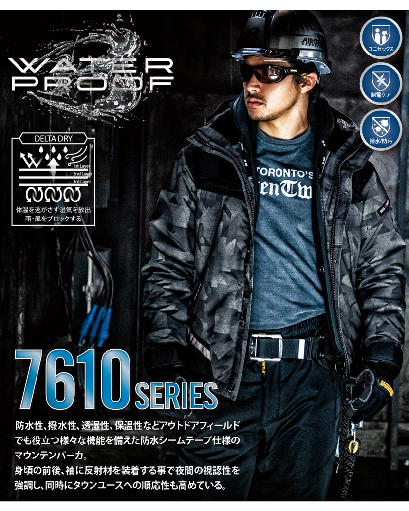 防水防寒ジャケット（大型フード付）（ユニセックス） BTL-7610